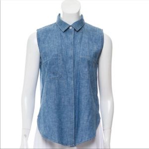 Frame Chambray Sleeveless shirt.